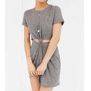 UO Honey Punch Gray Knot Front T-Shirt Dress